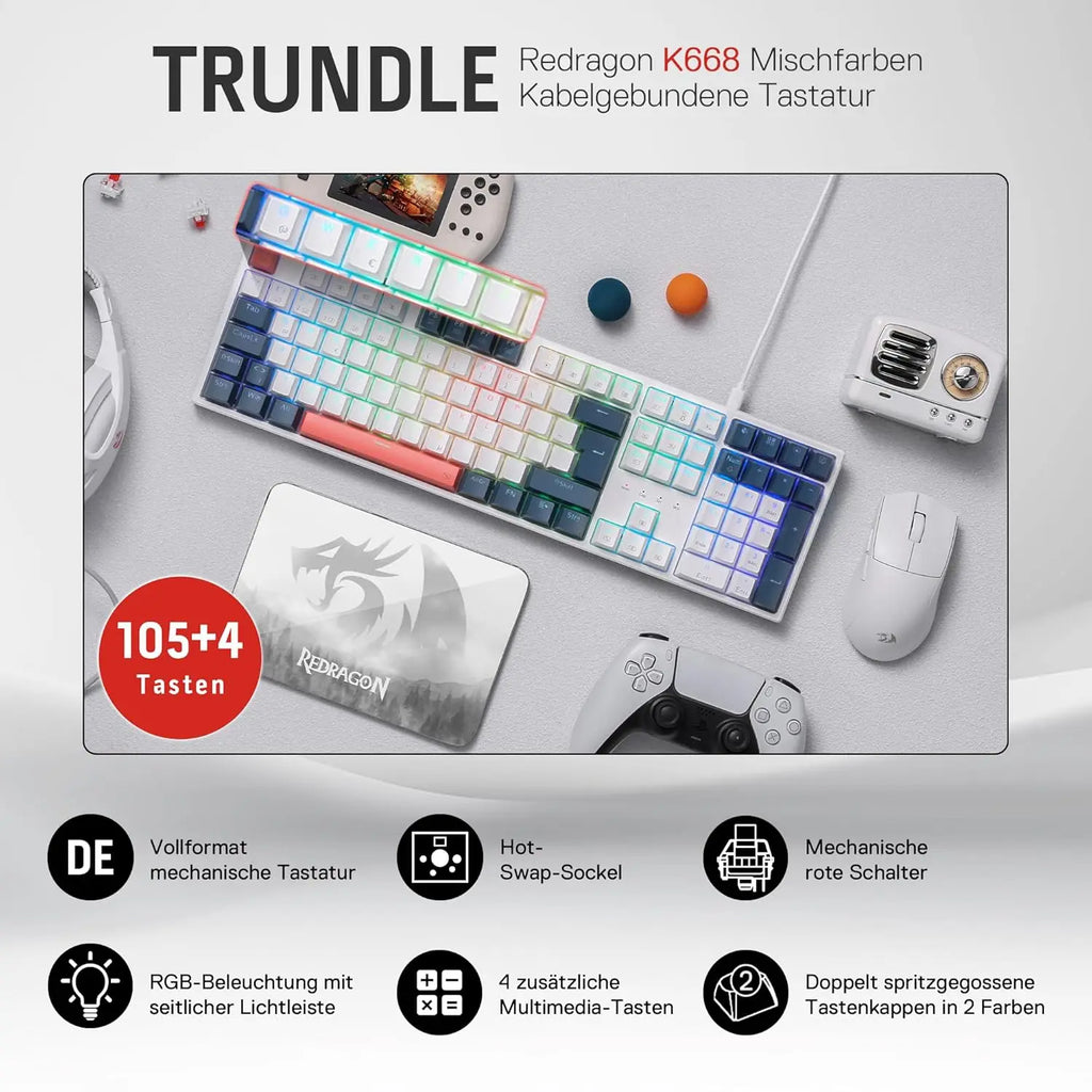 K668 Silent Apex | Pro QWERTZ Gaming Keyboard