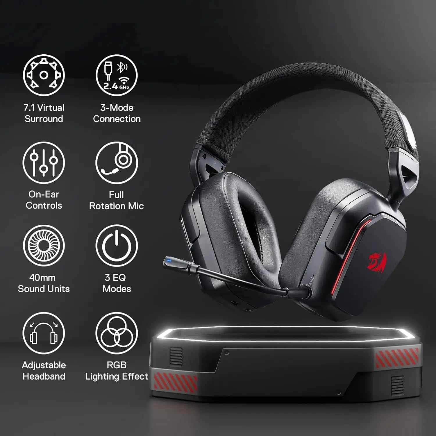 Apex H868 | 3-Mode Wireless 7.1 Surround Sound Gaming Headset