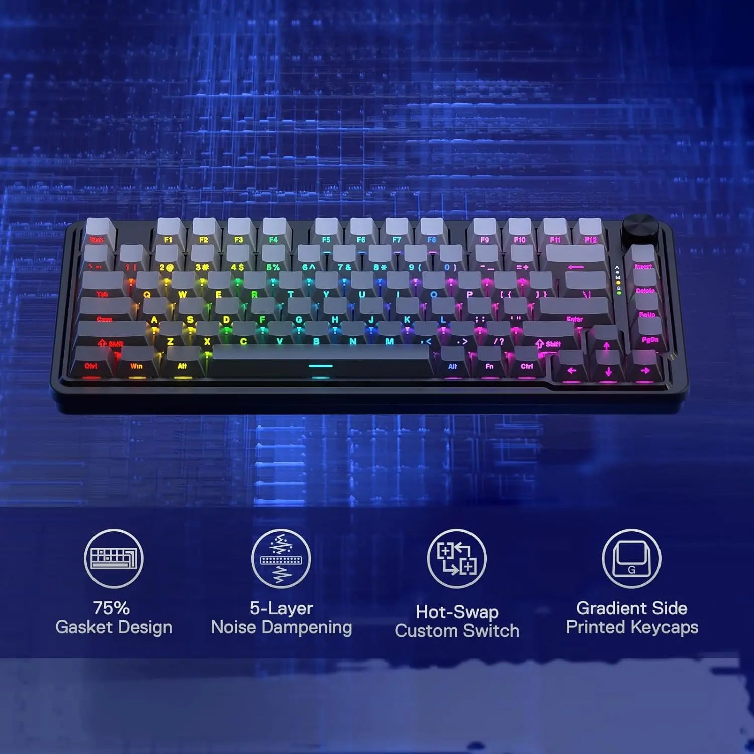 Mirage 75% Gasket-Mounted Mechanical Keyboard | Pro Triple-Mode Wireless