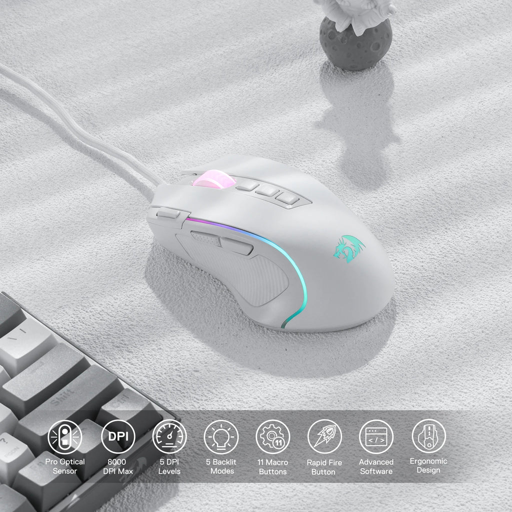 M612 Predator Pure White | Pro Macro Gaming Mouse