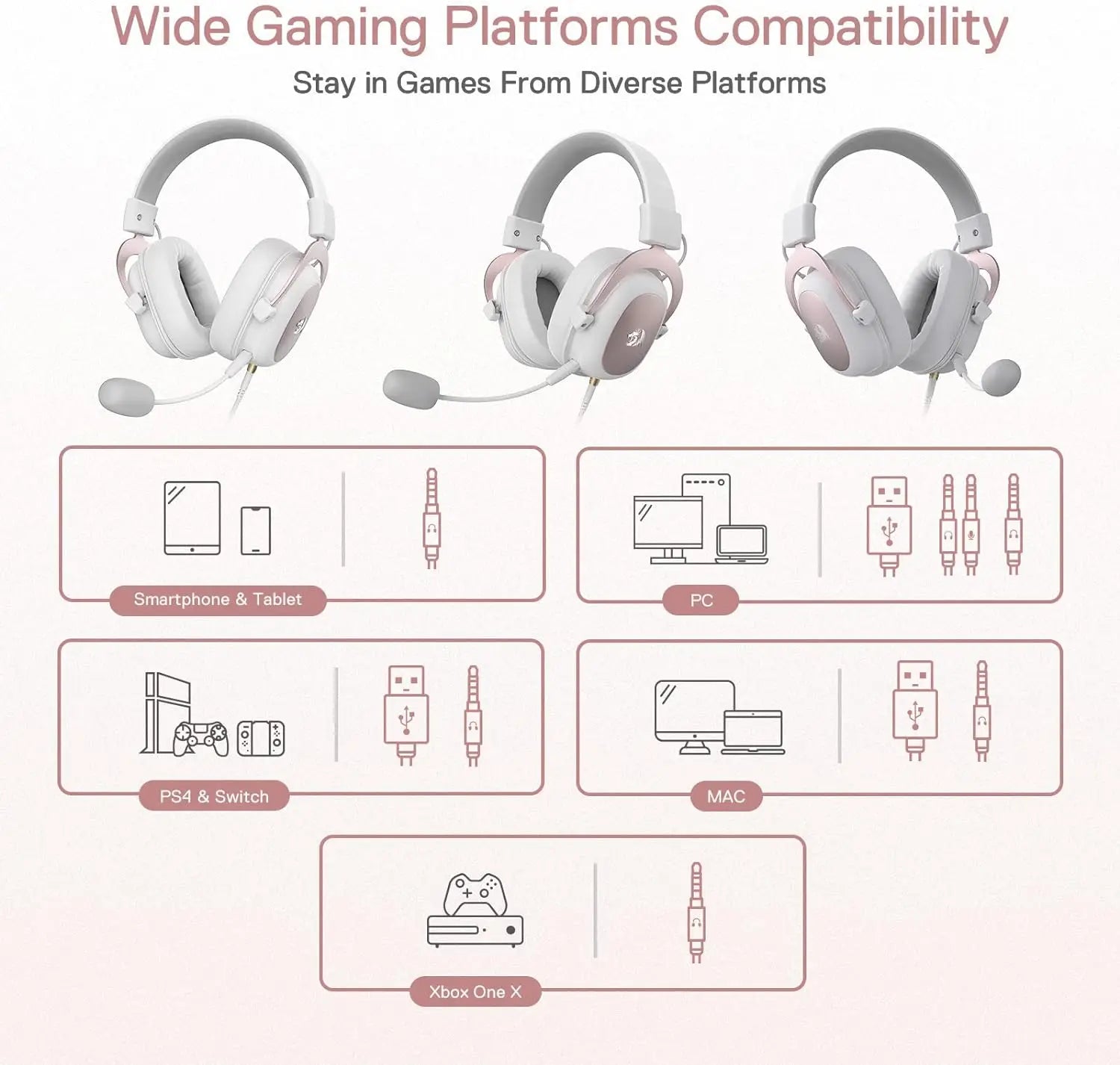H510 Zeus Pure White | Pro-Grade Studio Gaming Headset